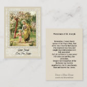 Sint-Jozef loopt met Jezus Memorare Heilige Kaart Visitekaartje (Voorkant / Achterkant)