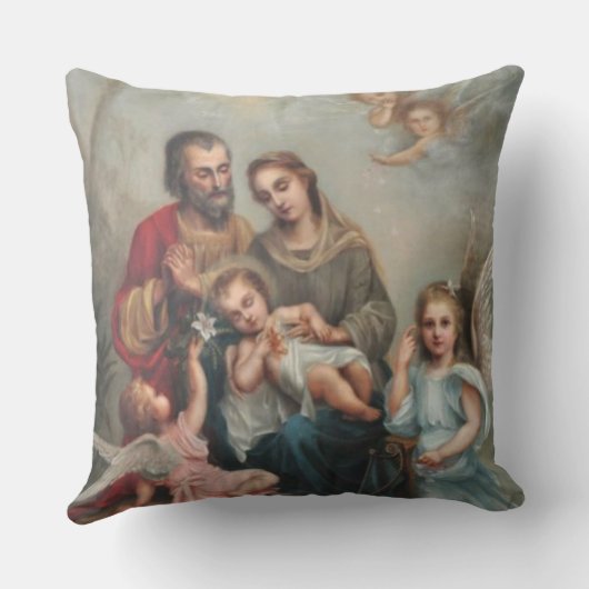 Sint-Jozef, Mary, Jezus, Angels Kussen (Achterkant)