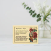 Sint-Jozef Memorare katholieke Prayer Heilige Kaar Visitekaartje (Staand voorkant)