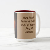 Sint-Jozef met Christus Kind Tweekleurige Koffiemok (Voorkant rechts)