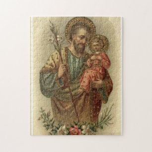 Sint-Jozef met de Baby Jesus Lilies Legpuzzel