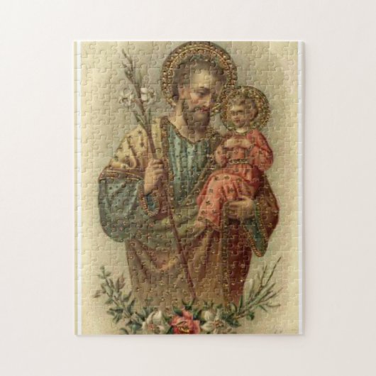 Sint-Jozef met de Baby Jesus Lilies Legpuzzel (Verticaal)