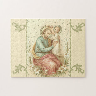 Sint-Jozef met de Baby Jesus Lilies Legpuzzel