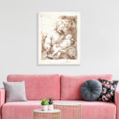 Sint-Jozef met het Slapende Christus Kind (pen & b Canvas Afdruk (Insitu (Woonkamer))