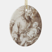 Sint-Jozef met het Slapende Christus Kind (pen & b Keramisch Ornament (Rechts)