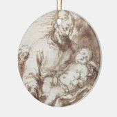 Sint-Jozef met het Slapende Christus Kind (pen & b Keramisch Ornament (Links)