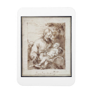 Sint-Jozef met het Slapende Christus Kind (pen & b Magneet