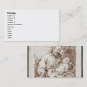 Sint-Jozef met het Slapende Christus Kind (pen & b Visitekaartje (Voorkant / Achterkant)