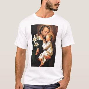 Sint-Jozef met Jezus T-shirt (zonder sweatshop)