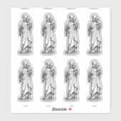 Sint Jozef met Kind Jezus Zwart en Wit Sticker (Vel)