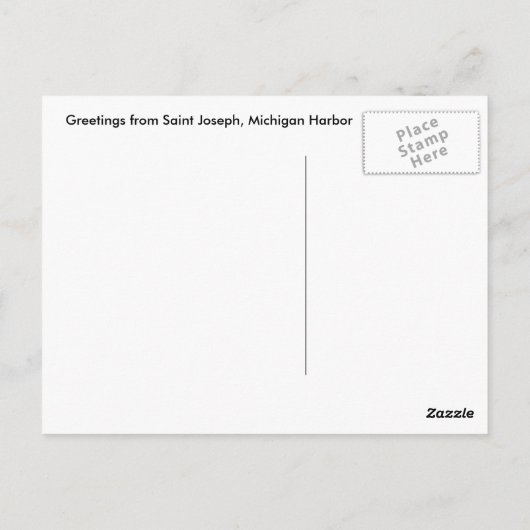 Sint-Jozef, MI Nautical Harbour Chart Briefkaart (Achterkant)