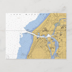 Sint-Jozef, MI Nautical Harbour Chart Briefkaart