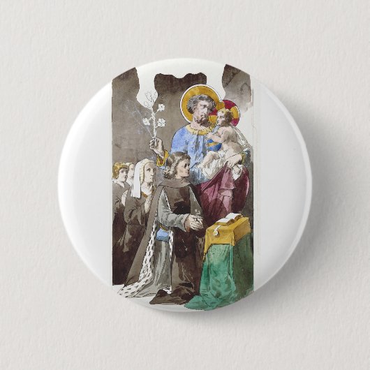 Sint-Jozef Patroon van de Universele Kerk Ronde Button 5,7 Cm (Voorkant)