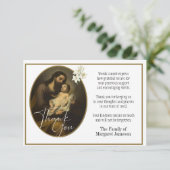 Sint-Jozef Religieuze Dank u voor uw deelneming Bedankkaart (Staand voorkant)