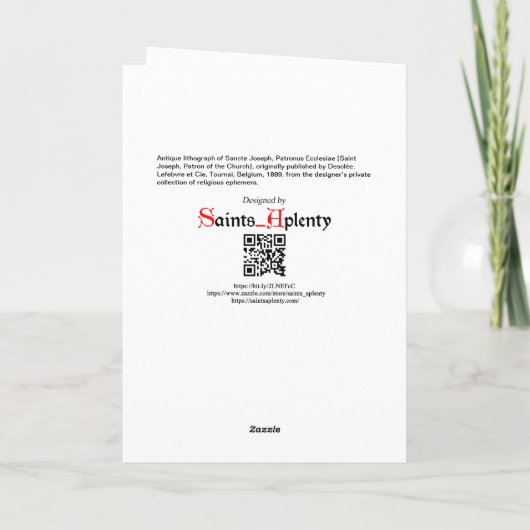 Sint-Jozef, strijder van de kerk (DT 01) Kaart (Achterkant)