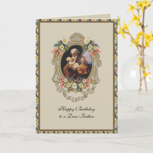 Sint Jozef Vader Papa Verjaardag Bloem Gebed Kaart (Gele Bloem)