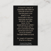 Sint-Jozef van de Katholieke Kaart van Cupertino Visitekaartje (Achterkant)