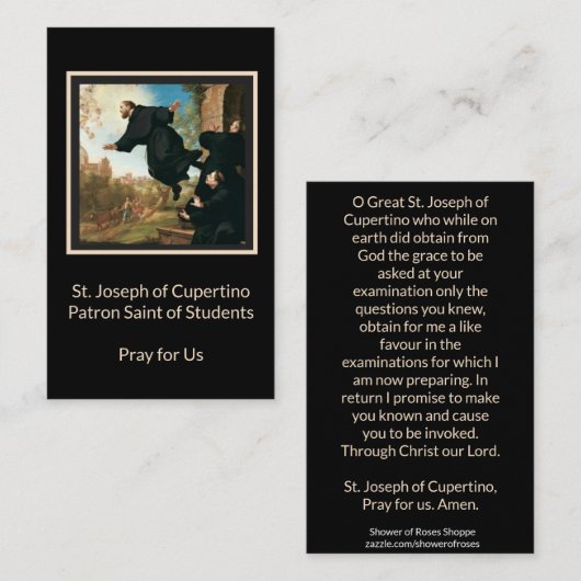 Sint-Jozef van de Katholieke Kaart van Cupertino Visitekaartje (Voorkant / Achterkant)