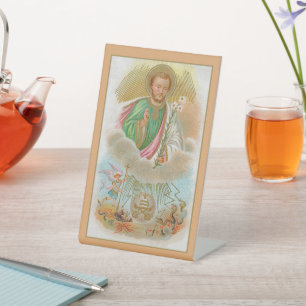 Sint-Jozef van een 'Bedevaartkaart' (B 01) Reclamebord Met Voetstuk