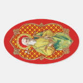 Sint-Jozef van een Kaart voor de Handel (TC 01) Ovale Sticker (Voorkant)