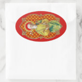 Sint-Jozef van een Kaart voor de Handel (TC 01) Ovale Sticker (Tas)