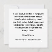 Sint-Jozef voor deze Tijden Kaart (Achterkant)