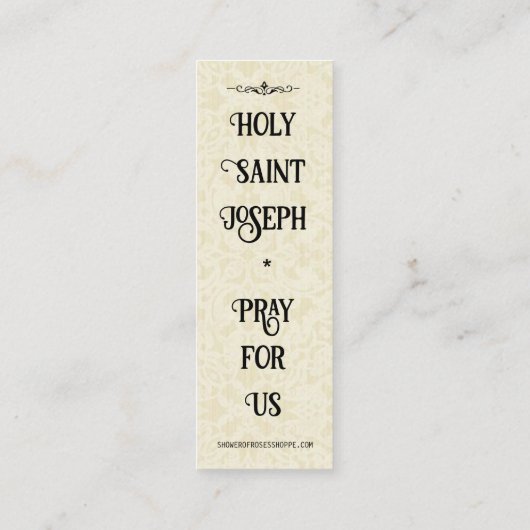 Sint-Jozefaltaar Feestdag Heilige Kaart Favor Mini Visitekaartje (Achterkant)