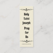 Sint-Jozefaltaar Feestdag Heilige Kaart Favor Mini Visitekaartje (Achterkant)