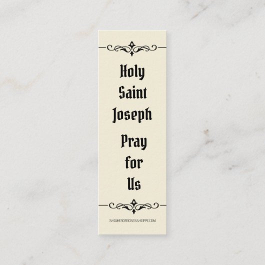 Sint-Jozefaltaar Feestdag Heilige Kaart Favor Mini Visitekaartje (Achterkant)