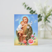 "Sint-Jozeffeestdag" "kleine heiligen van de lente Briefkaart (Staand voorkant)