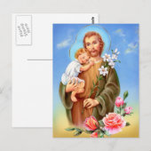 "Sint-Jozeffeestdag" "kleine heiligen van de lente Briefkaart (Voorkant / Achterkant)