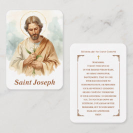 Sint-Jozefgebedskaart | Katholieke Memorare Plaatskaartje