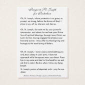 Sint-Jozefjezus, katholieke beschermingspoger Visitekaartje (Achterkant)