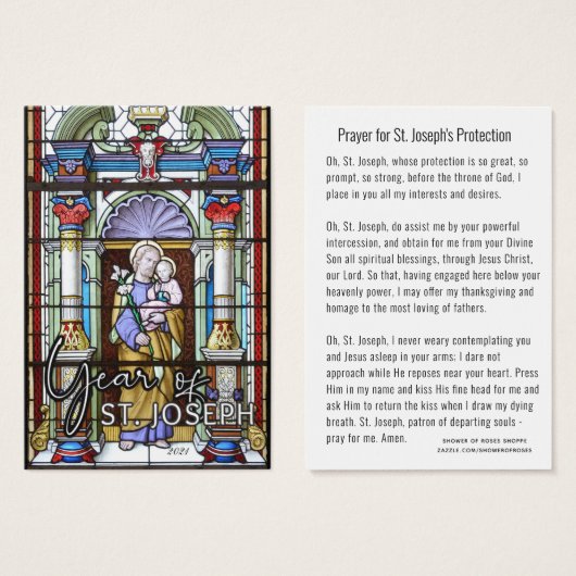 Sint-Jozefjezus, katholieke beschermingspsybeyer Visitekaartje (Voorkant /achterkant)