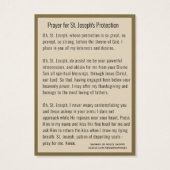 Sint-Jozefjezus, katholieke beschermingspsybeyer Visitekaartje (Achterkant)