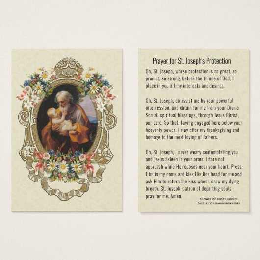 Sint-Jozefjezus, katholieke beschermingspsybeyer Visitekaartje (Voorkant /achterkant)
