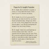 Sint-Jozefjezus, katholieke beschermingspsybeyer Visitekaartje (Achterkant)