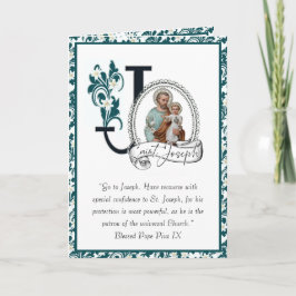 Sint-Jozefsdag Feest Jezus Religieuze Gebedskaart Kaart