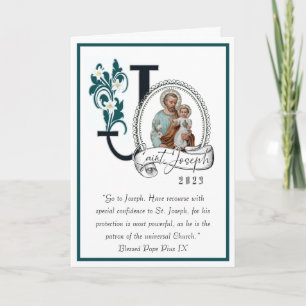 Sint-Jozefsdagfeest Jezus Religieus Gebed Kaart