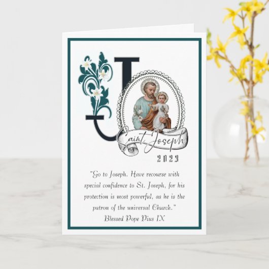 Sint-Jozefsdagfeest Jezus Religieus Gebed Kaart (Gele Bloem)