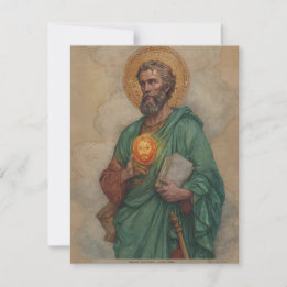 Sint Judas met heilige icoon en boek Feestdagenkaart