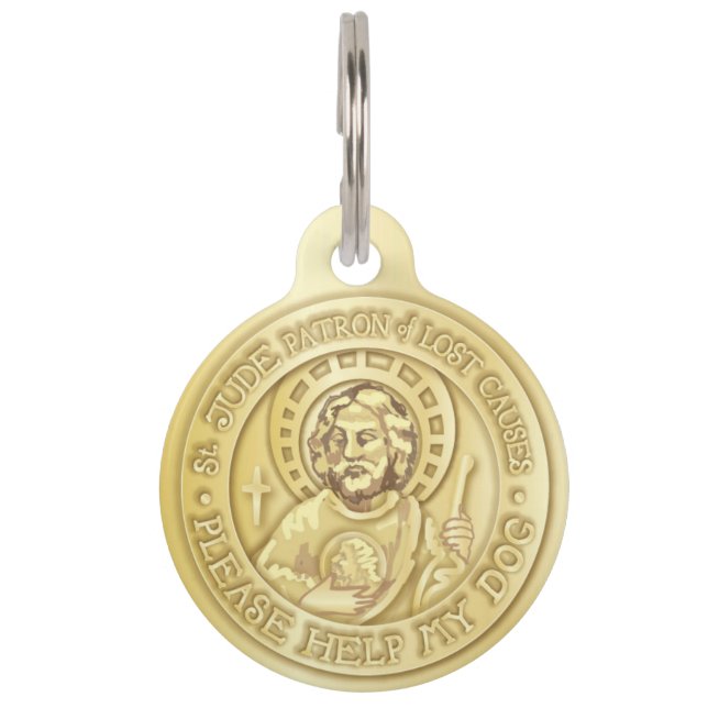Sint Jude, help mijn hond, medaille en ID-label Huisdierpenning (Voorkant)