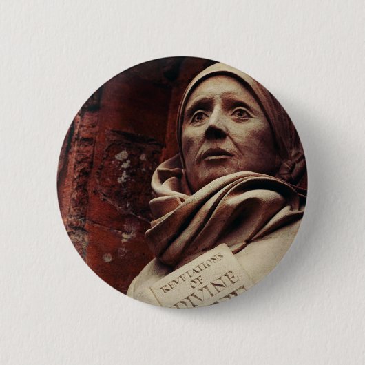 Sint Juliaan van Norwich Ronde Button 5,7 Cm (Voorkant)