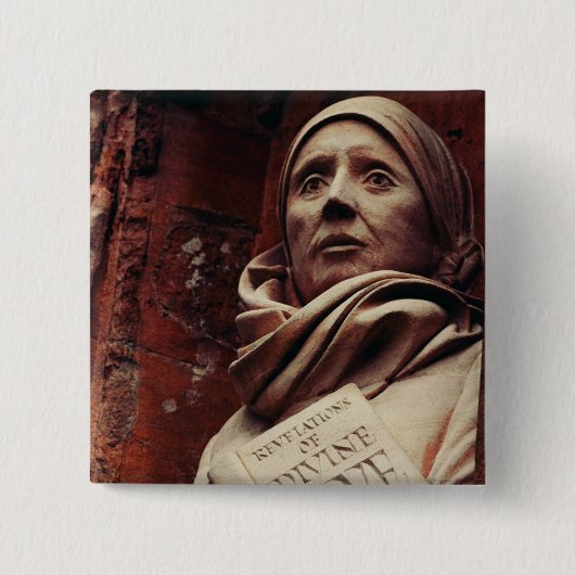 Sint Julian van Norwich Vierkante Button 5,1 Cm (Voorkant)