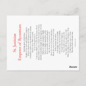 Sint-Justinische keizer van de Byzantium Prayer-ka Briefkaart (Achterkant)