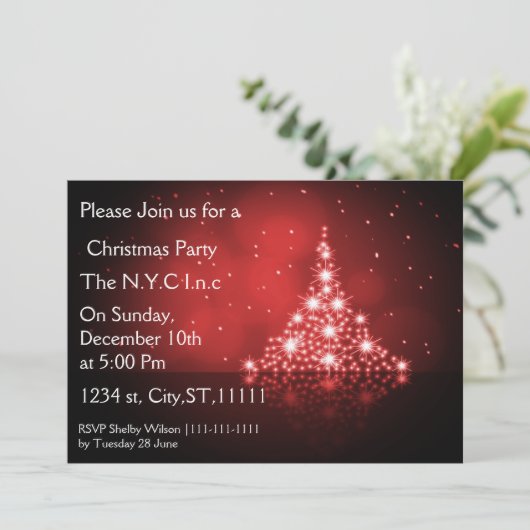 Sint-kerstboom Uitnodiging (Staand voorkant)