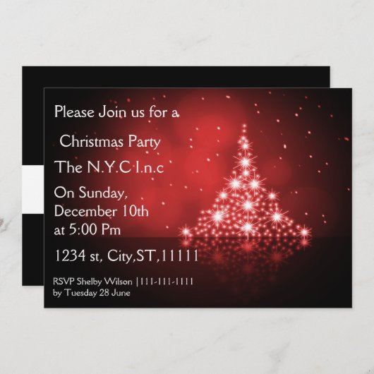 Sint-kerstboom Uitnodiging (Voorkant / Achterkant)