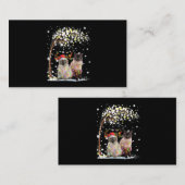 Sint-kerstboomschort Pet met kattenrenrendierskers Visitekaartje (Voorkant / Achterkant)