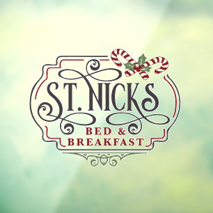 Sint-kerstfeest Sint-Nick's Bed Breakfast Raamsticker
