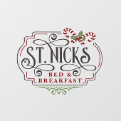 Sint-kerstfeest Sint-Nick's Bed Breakfast Raamsticker (Vel)